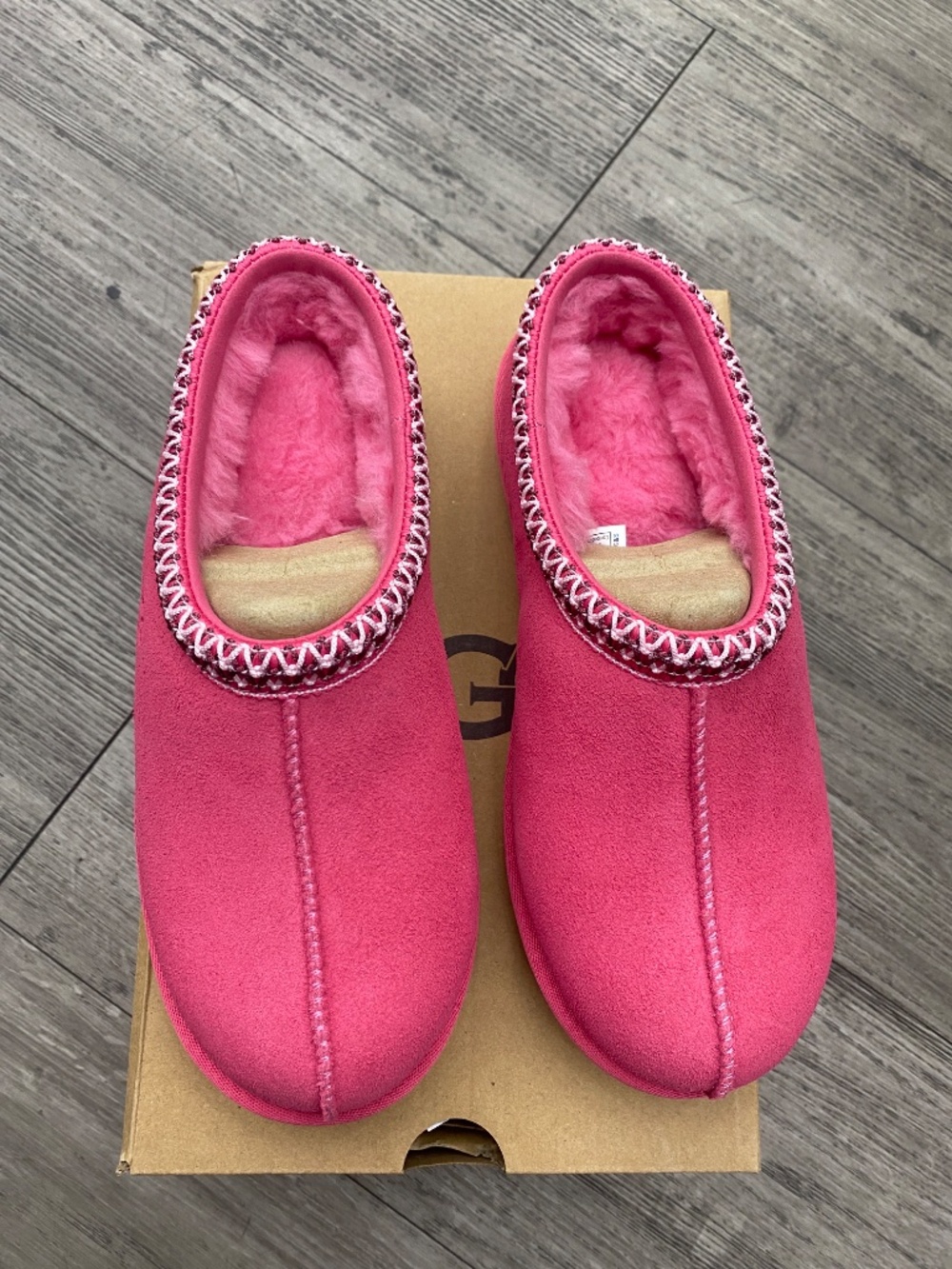 UGG Tasman II Kids Plum Suede Slippers Moccasin Slip-On